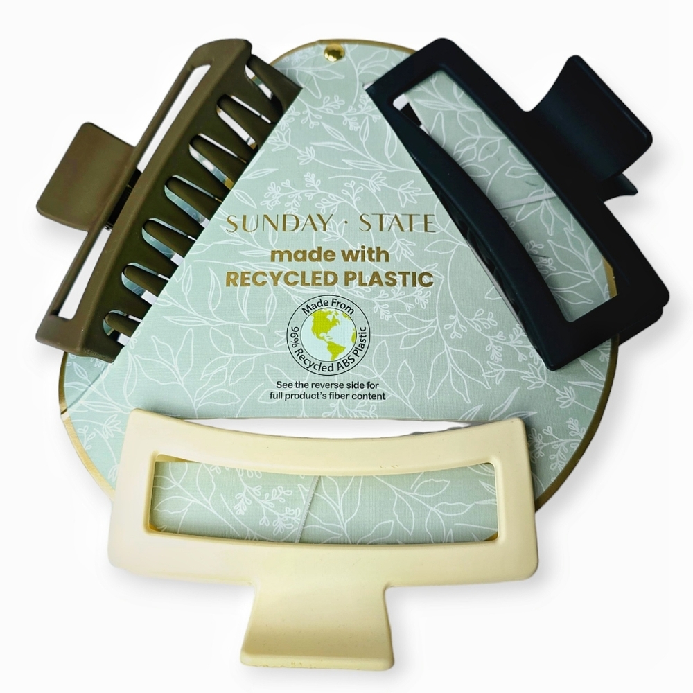 Sunday State Extra Large 5" Hair clip Set of 3